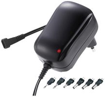 Alimentatore a spina SECOMP universale IN:100…230VAC OUT:3…12VDC/1A 6 spine