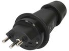 Stecker Typ 13 MAX HAURI 10A 250V mit Sicherung Ø5×20mm IP55 schwarz