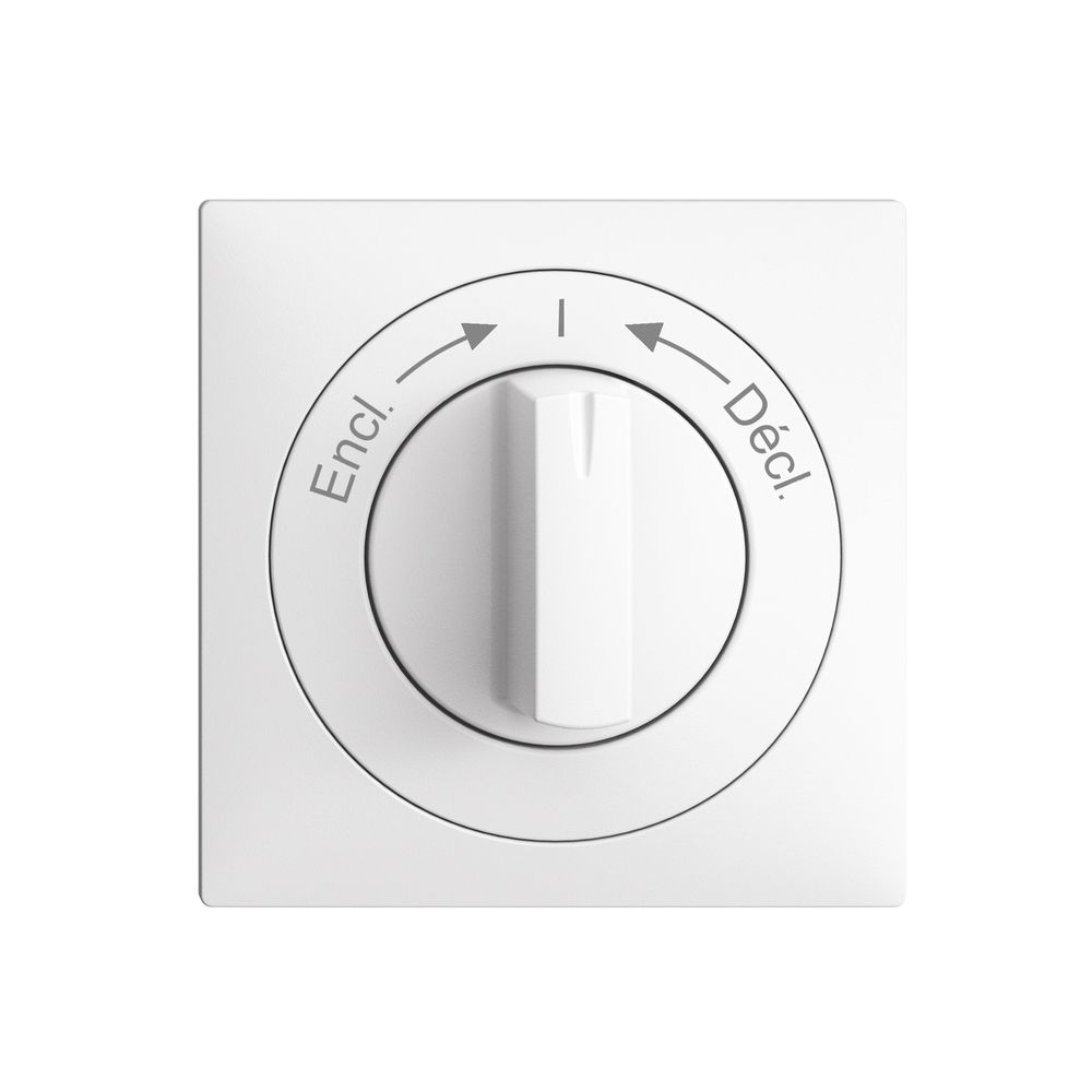 Kit frontal EDIZIOdue Encl.->I<-Décl. blanc 60×60mm pour contact pivotant