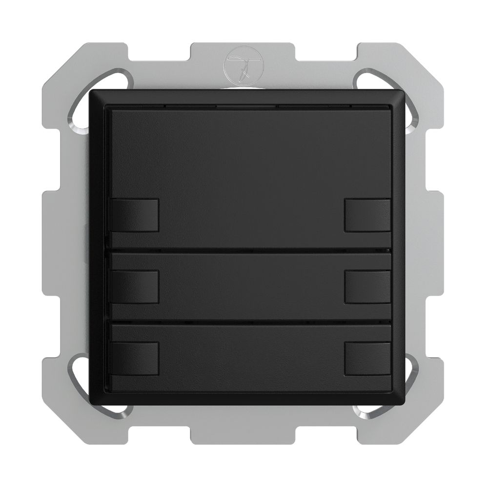 Poussoir ENC KNX 3× EDIZIOdue noir RGB sans LED