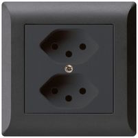 Prise 2×type 13 ENC Hager kallysto.line noir