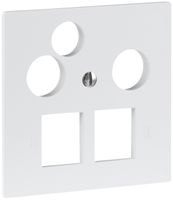 Frontplatte R&M MiniDat 2×RJ45 3×Koax 60×60mm weiss