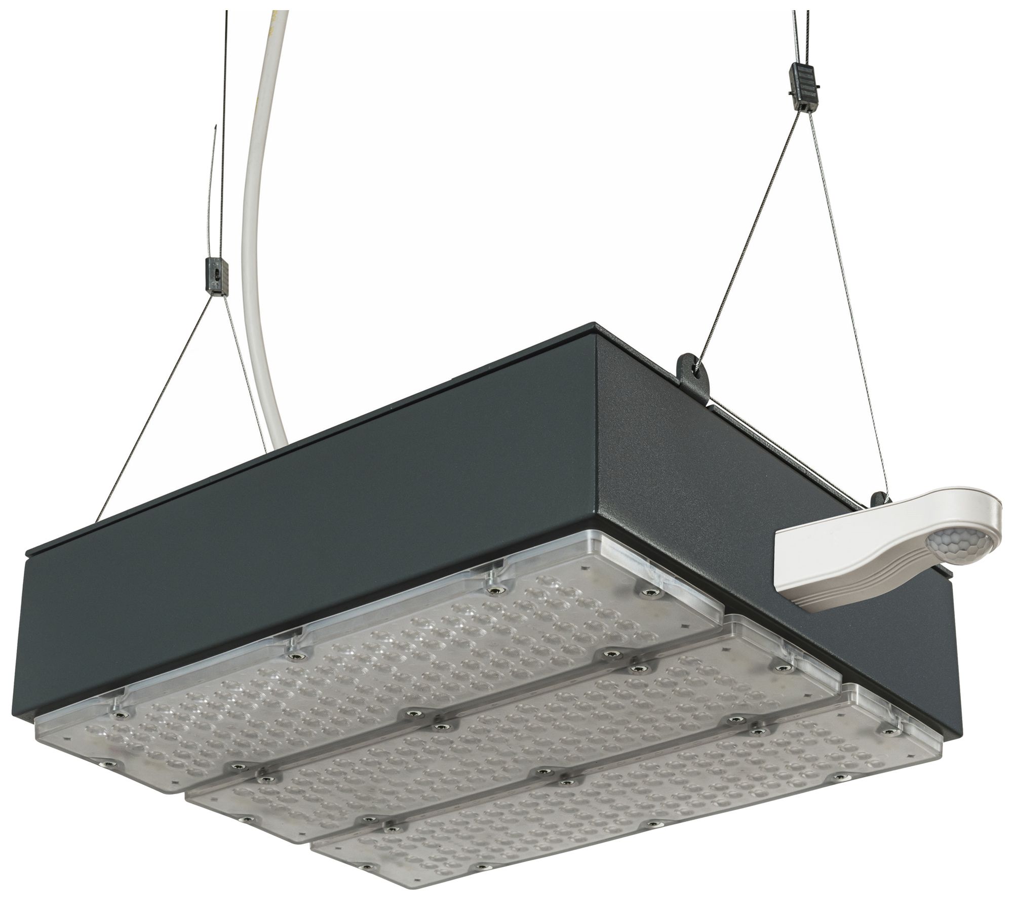 LED-Hallenstrahler Sylvania KubiXx AISLE PIR 83W 14400lm 840 IP65 DALI 440×280