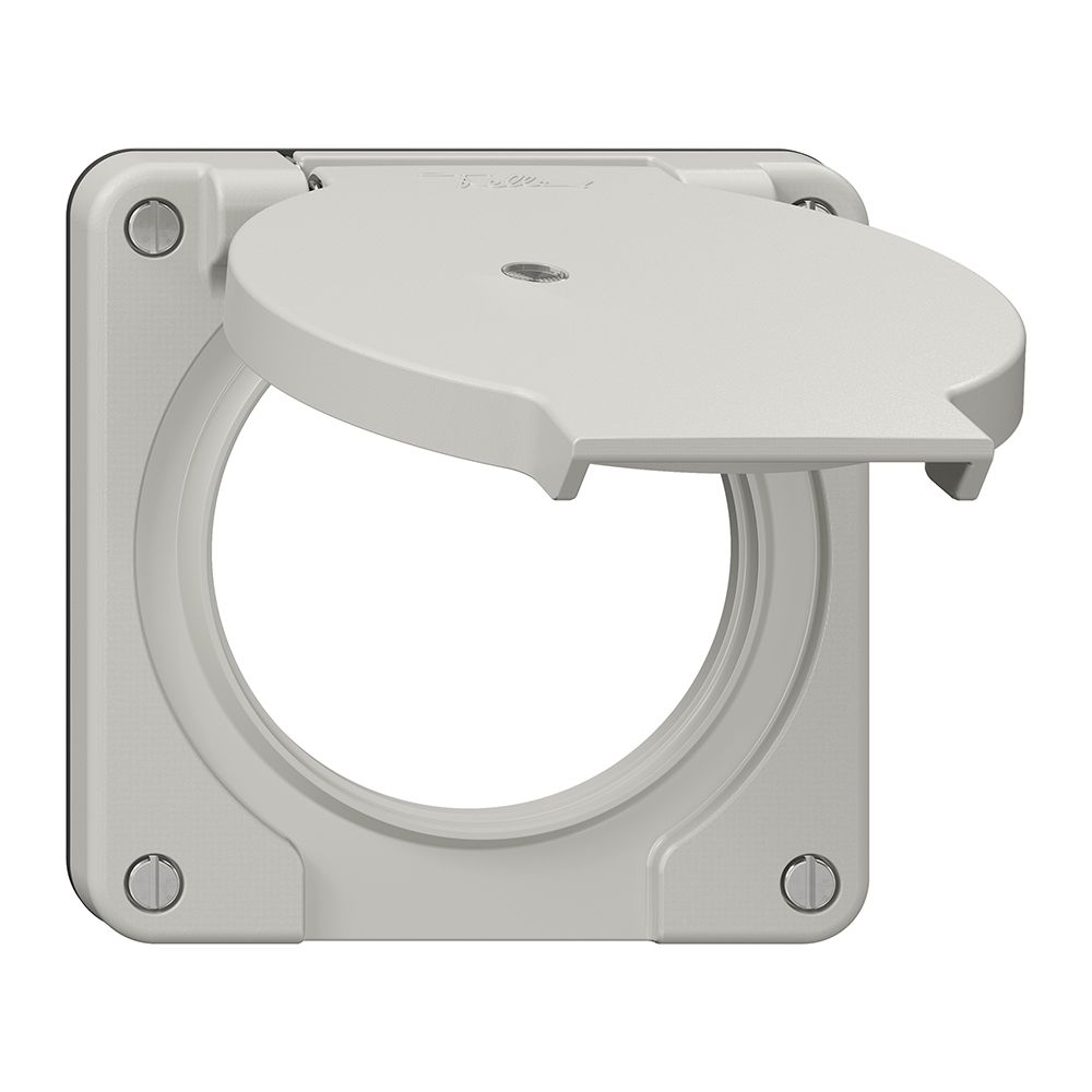 Coperchio c.coperchio ribalt.NEVO Ø60mm p.presa 2-volte ill. grc (guarn.ne)