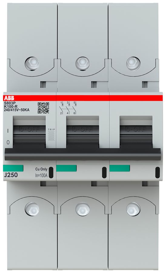 Leitungsschutzschalter ABB S803P-K100-R 3P 400V K-100A 50kA 4.5TE