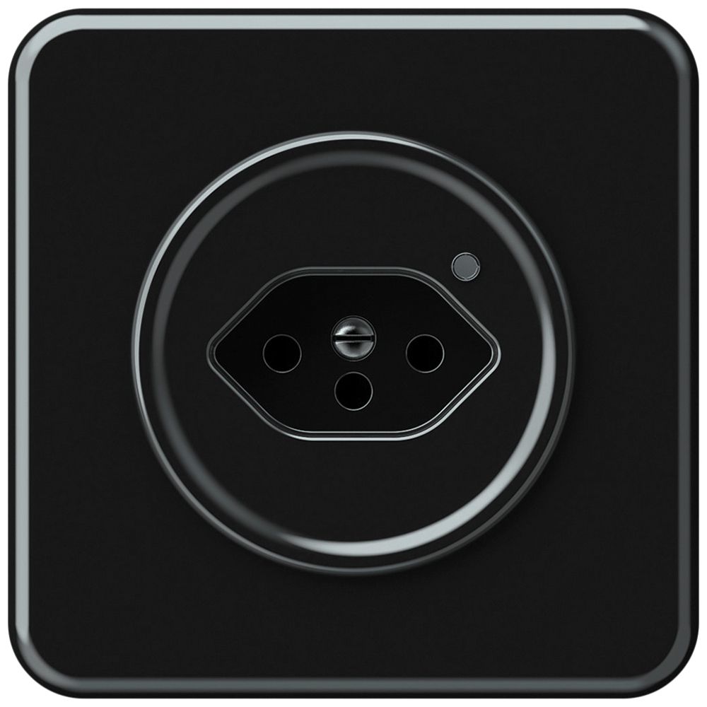 Prise ENC origin 1×type 13 lum.vert 10A 230V 92×92mm noir