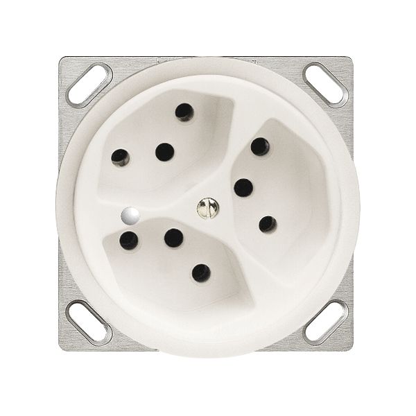 EB-Steckdose FH 3×T13 weiss mit LED grün