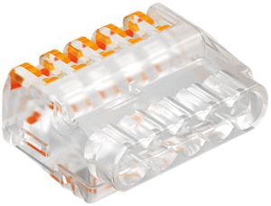 Borne de connexion Bettermann 5P 0.2…2.5mm² avec leviers de commande transparent