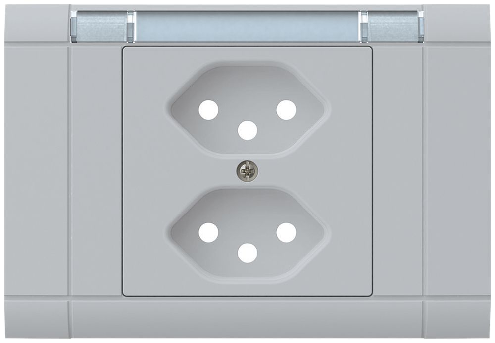 EB-Frontset kallysto, für EB-Steckdose 2×T13, mit Bezeichnungsträger, hellgrau
