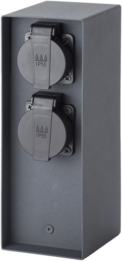 Anschlusssäule Schönenberger IP55 Tuya 2×T13 230V 10A Überlastschutz schwarz