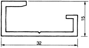 Klemmschiene Al 32×15mm L=3m EN 50035-G32