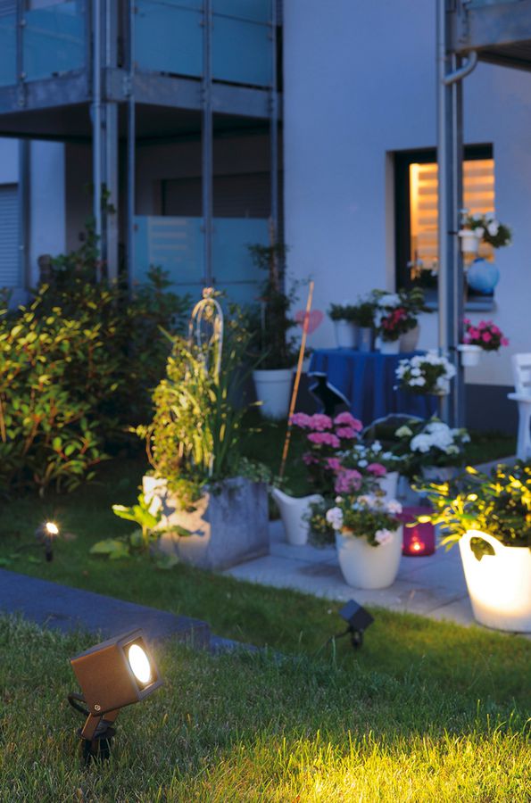 LED-Spiessleuchte SLV NAUTILUS 10 SQUARE, 9W, 3000K, 520lm, IP65, 45° anthrazit