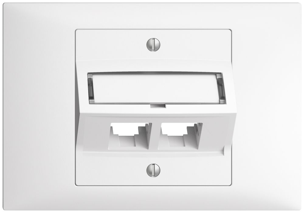 Kit de montage INC S-One EDIZIOdue BKE pour 2×RJ45 oblique, blanc