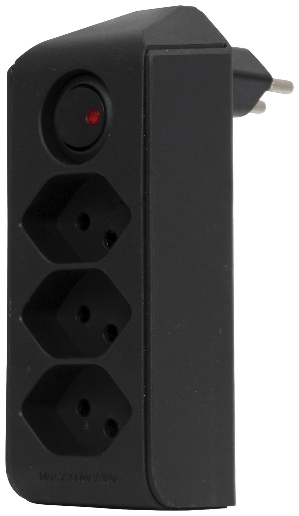 Fiche de dérivation cleverLINE 3×T13 interrupteur 300° avec suspension noir