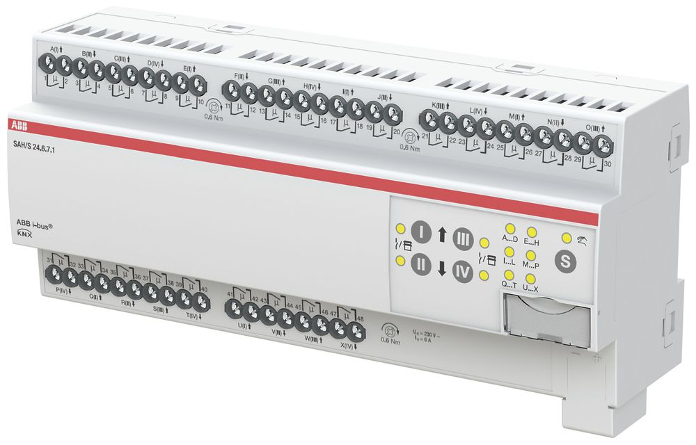 Attuatore-commutatore combinato KNX AMD ABB SAH/S24.6.7.1, 24-volte, 6A