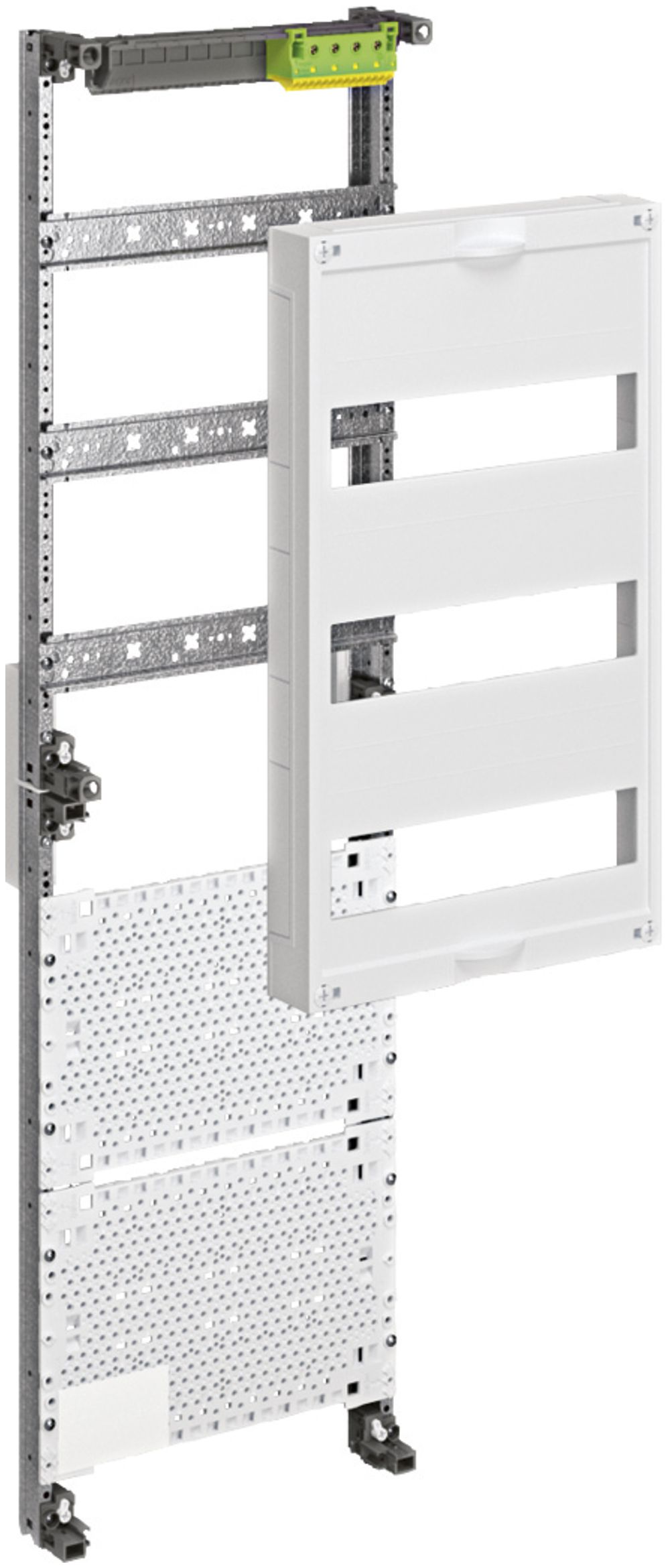 Travée Media Hager pour armoire distribution AP 6 rangées, 3 rangées modulaires