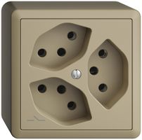 AP-Steckdose EDIZIOdue 3×T13 1×S sand
