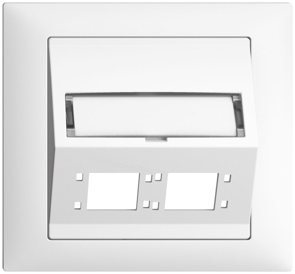 Kit montage INC EDIZIOdue FKE sortie oblique 2×R&M cat.6A/LC spécial, blanc