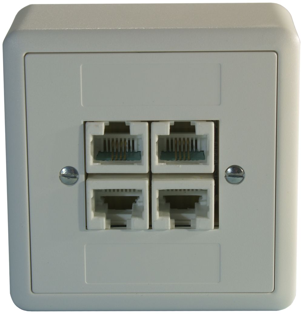 Presa AP 4×RJ45/u 4P sep. EDIZIOdue bianco ITplus