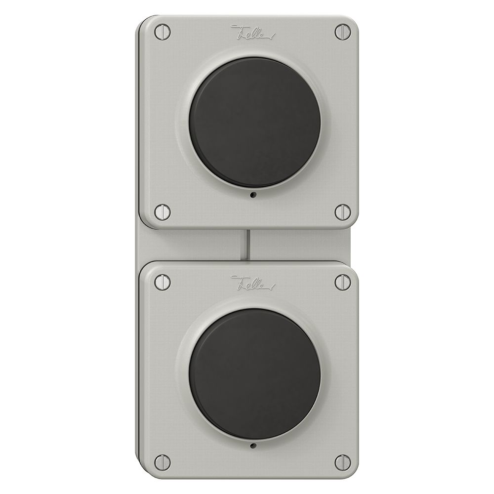 NUP-Kombination NEVO, 2×Druckschalter Schema 3/1L, lichtgrau