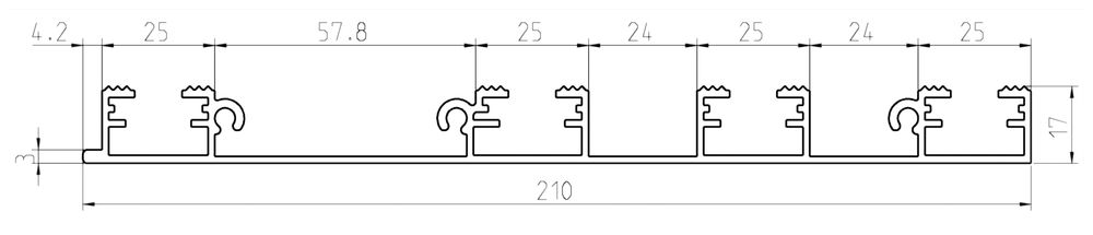 Selbstbauprofil Almatec SBG 210, 3m