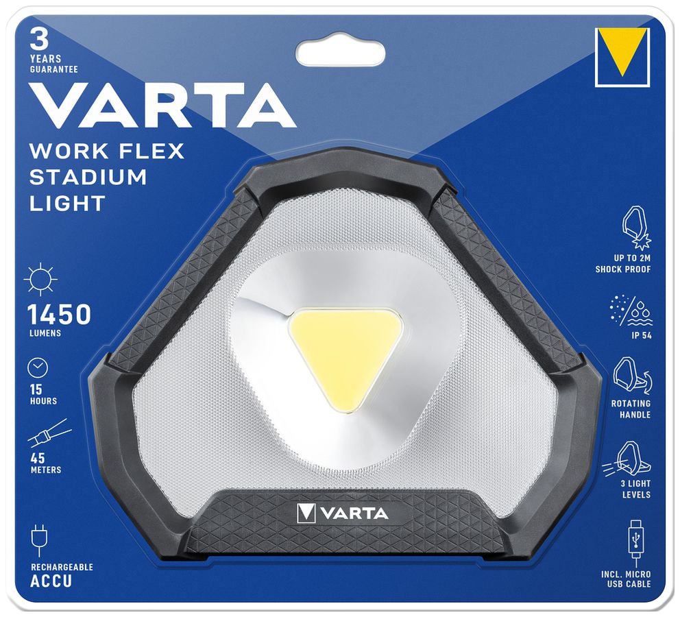 LED-Taschenlampe VARTA Work Flex Stadium Light 1540lm mit Akku