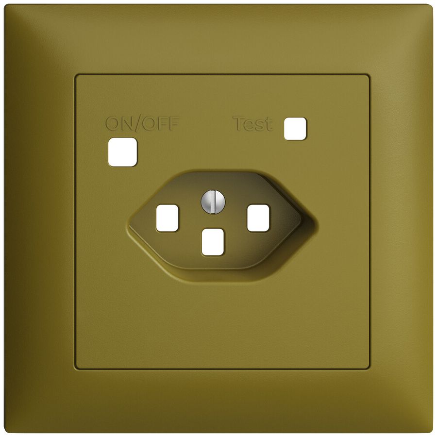 Frontset EDIZIOdue zu FI-Steckdose FMI, T23, olive
