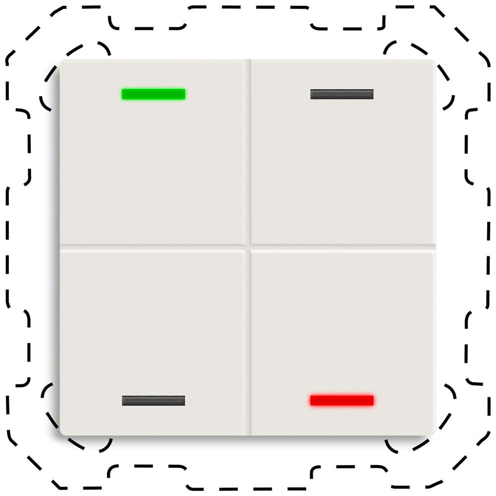 EB-Taster KNX RGBW MDT BE-TAL600411.01 4T/4B weiss matt "neutral"