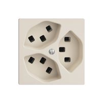 Steckdose EDIZIOdue 3×T23 crema, 16A, mit Steckklemmen