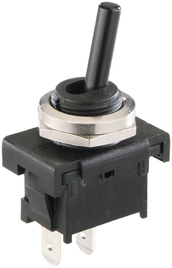 EB-Kippschalter ELBRO, 6A/250V 1L, Lötanschluss, schwarz