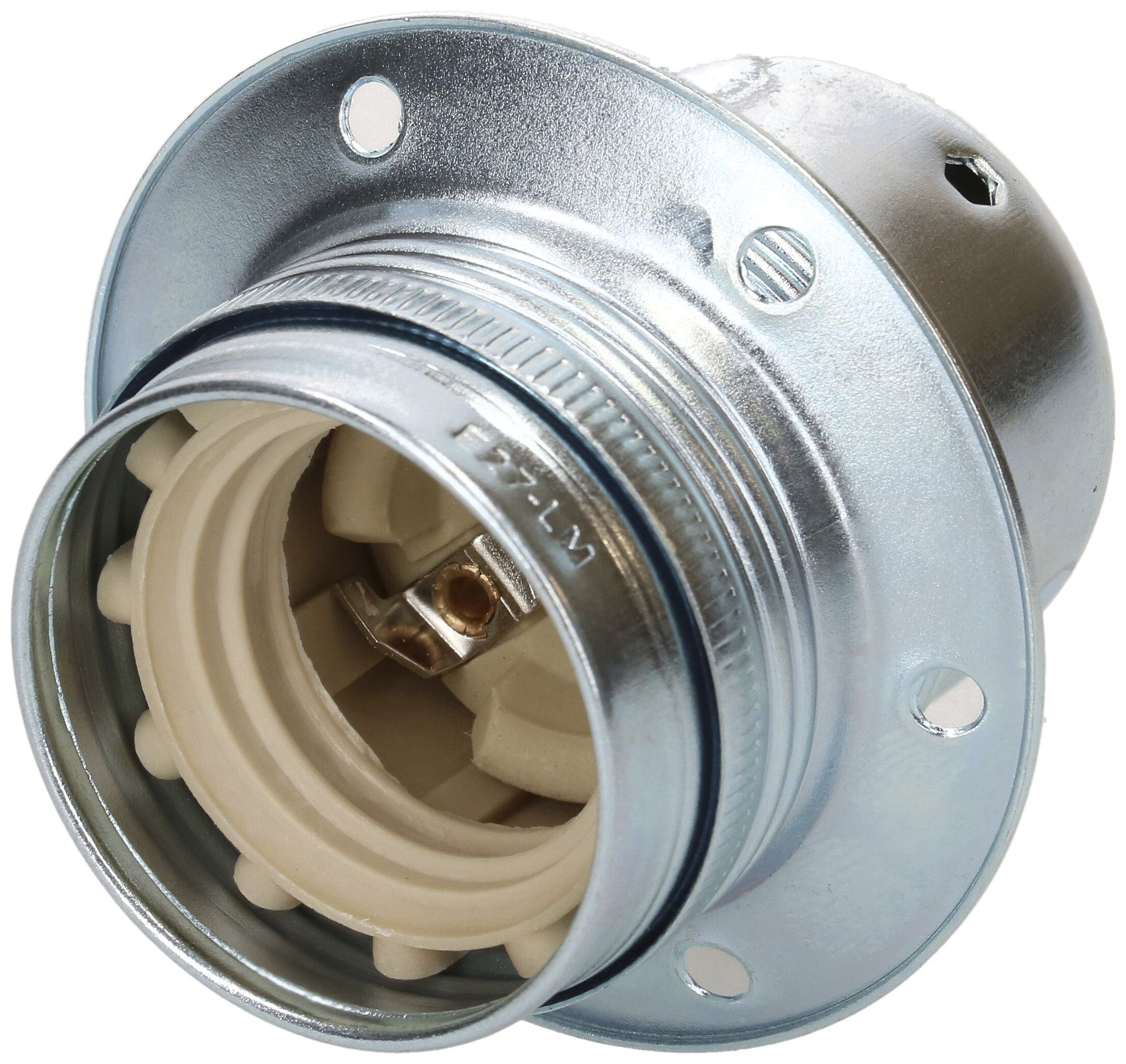 Douille E27 acier M10×1 chrome avec bordure