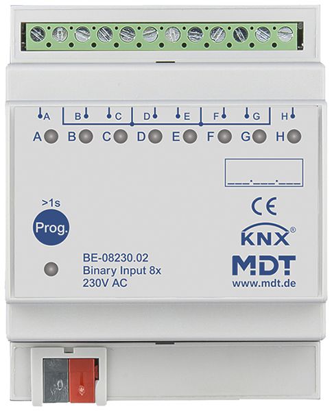 REG-Binäreingang KNX MDT BE-08230.02 8-Kan 230VAC 4TE