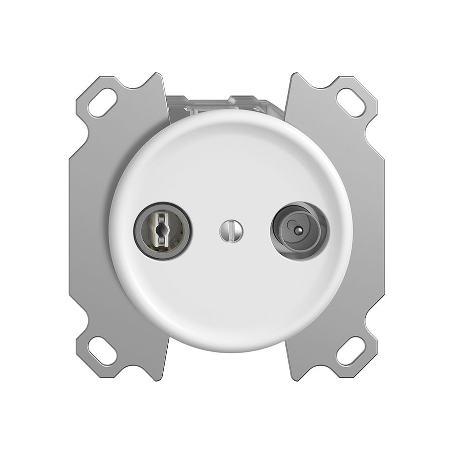 Prise TV-R ENC STANDARDdue 19dB blanc à large bande 5…2000MHz, QM