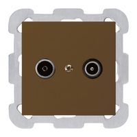 Presa di passaggio INC kallysto R/TV 14dB marrone con piastra di fissaggio
