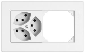 UP-Kombination EDIZIO.liv SNAPFIX® 1×2 96×156mm 3×T13+leer weiss