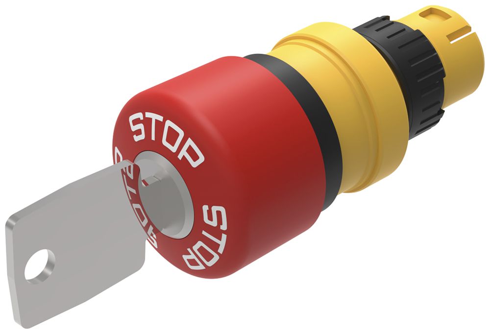 Tasto arresto emergenza INS EAO61 bluoccaggio a chiave