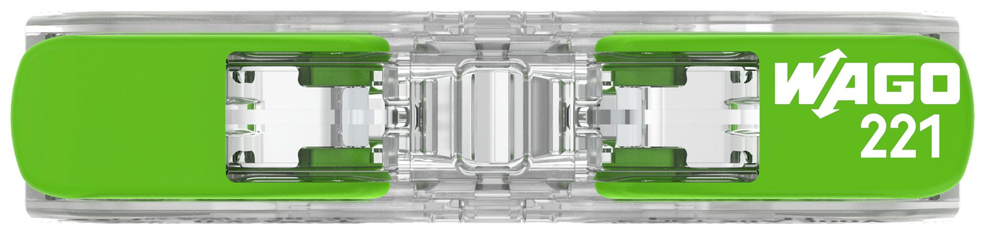 Borne de connexion WAGO Green Range 2L 0.34…4mm² avec levier vt transparent