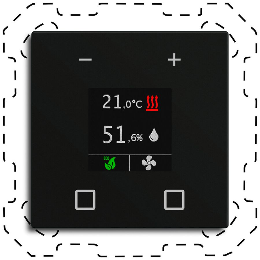 UP-Raumtemperaturregler-Nebenstelle KNX MDT CN-RTN60S16.01 Display schwarz matt