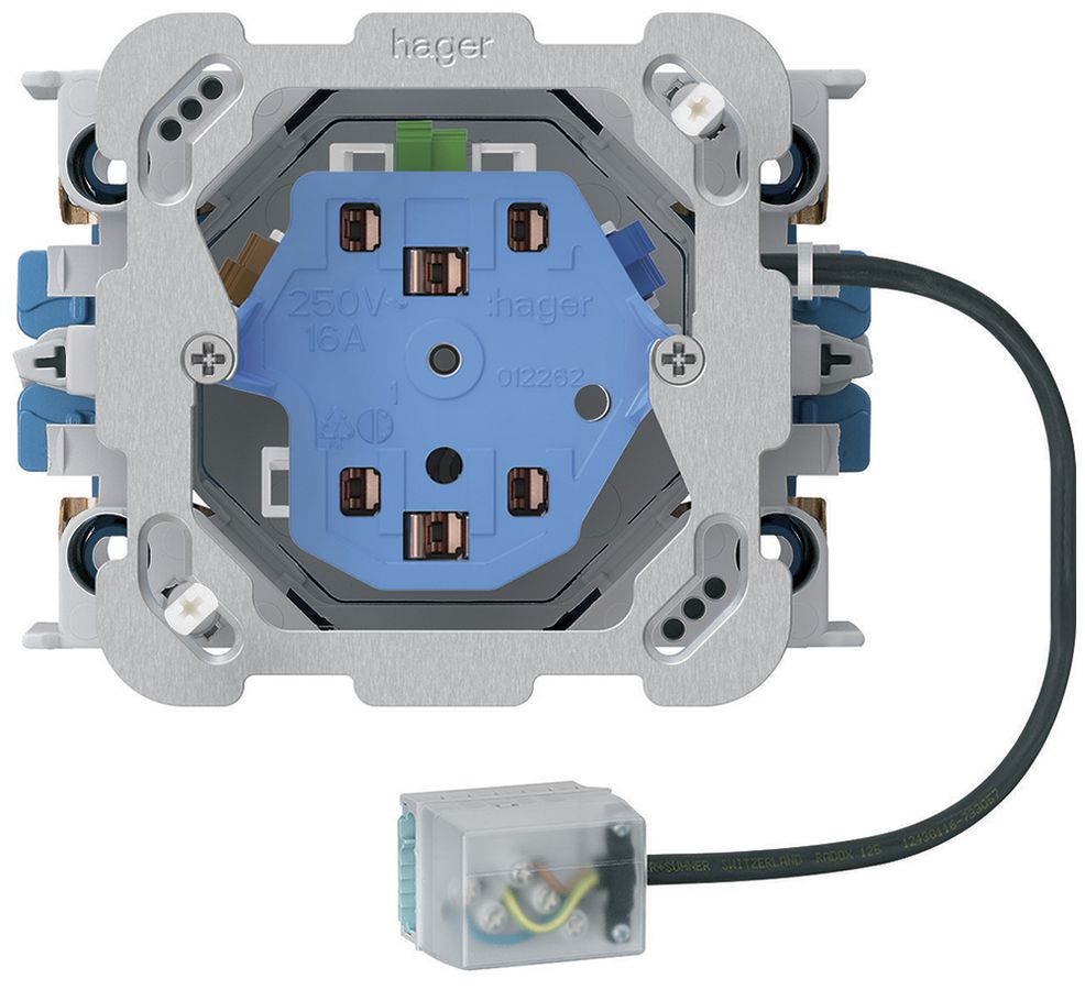 EB-Steckdose 2×Typ 13/23 Hager L2 Ecobus power mit EB-Dose G3