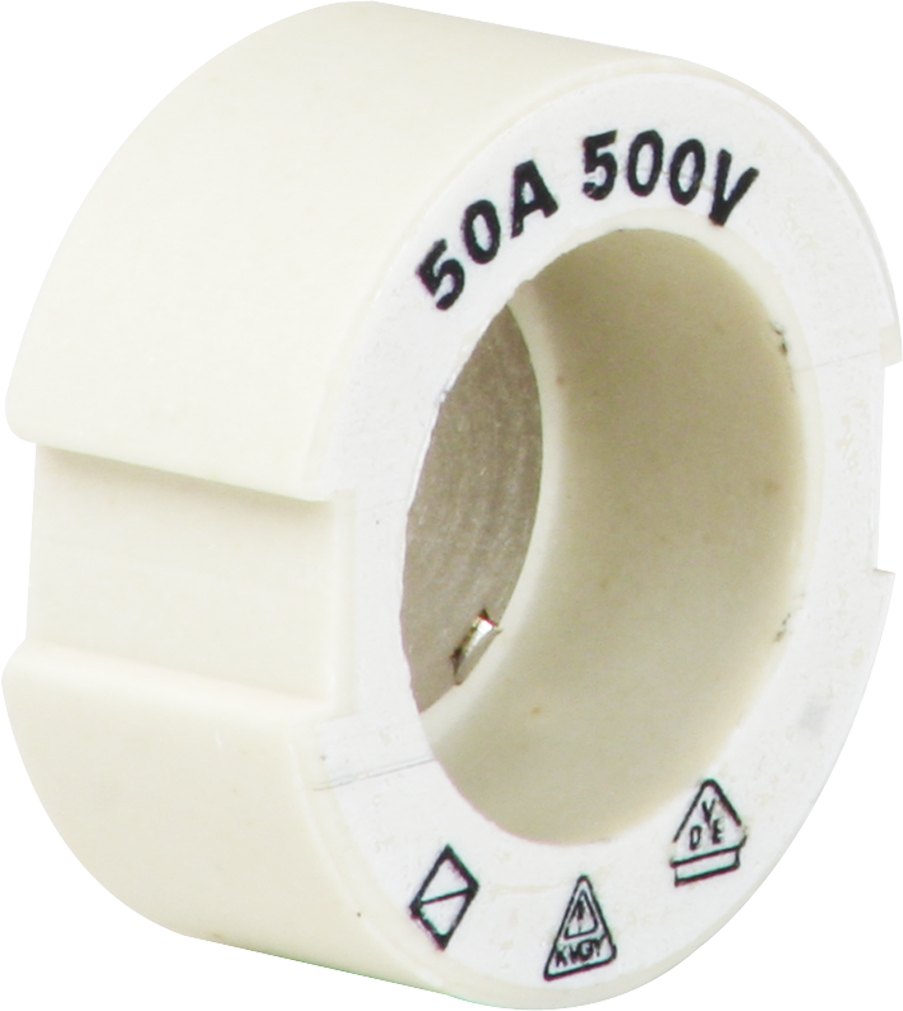 Vite calibrata DIII E33 500V in ceramica 50A secondo DIN 49516 bianco