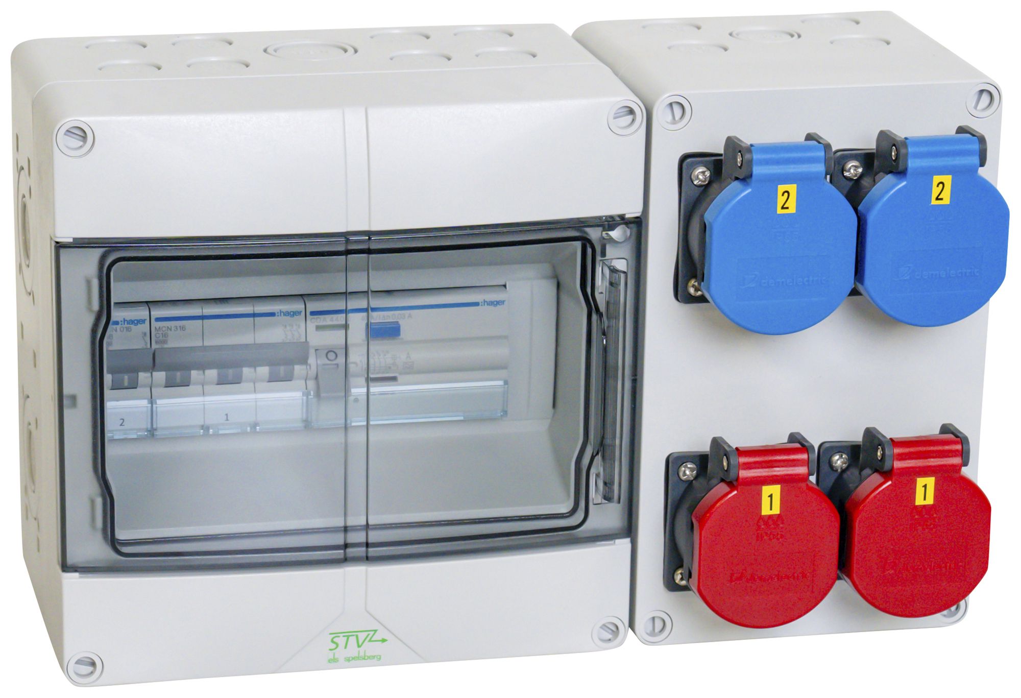 Distributore di corrente DEM DB20958 40A 2×LS 1×FI 2×T23 2×T25