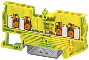 Morsetto di terra componibile PX XT 2,5-QUATTRO-PE 4mm² 4×1 DIN35 ve-gi