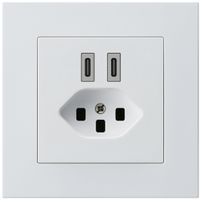 UP-USB-Ladesteckdose Hager kallysto.pro C-C 20W+T23 5V 94×94mm weiss