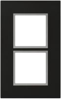 Abdeckrahmen ATO 2×1 Modul schwarz mit Zierrahmen