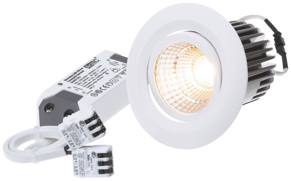Spot LED INS maxLUCE MOVE D2W 10.5W 230V 680lm 2100…3000K foro Ø68mm 38° binaco