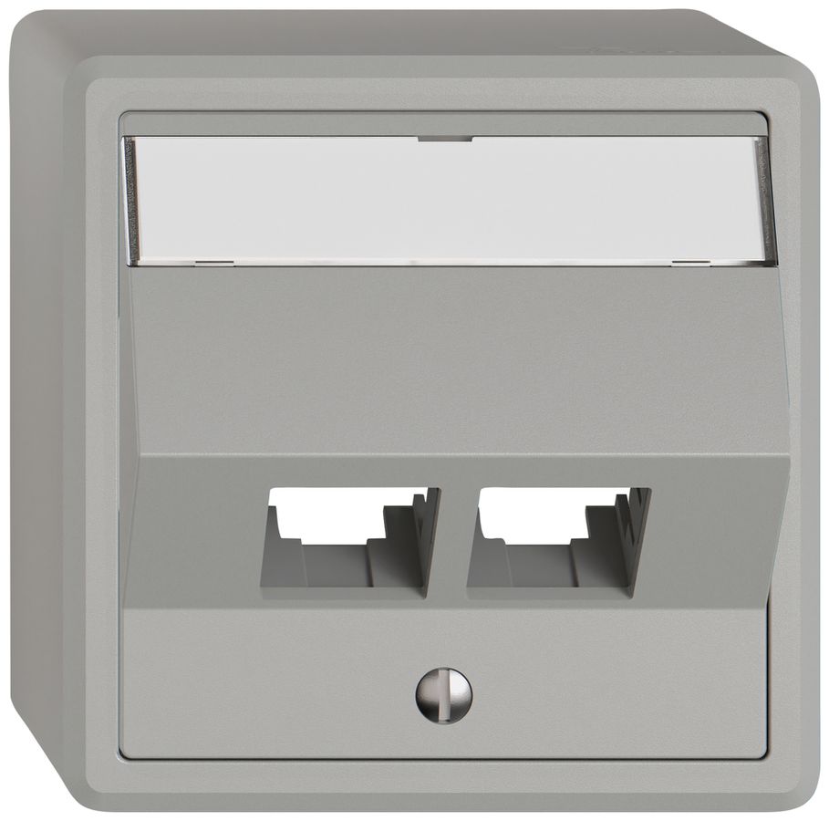 Kit de montage AP EDIZIO.liv EASYNET S-One SNAPFIX® incliné 2×RJ45 grc