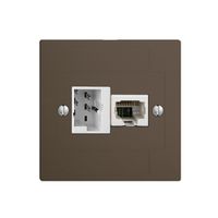 UP-Anschlussdose 1×TT,1×RJ45/u 4P EDIZIOdue coffee ITplus ITM
