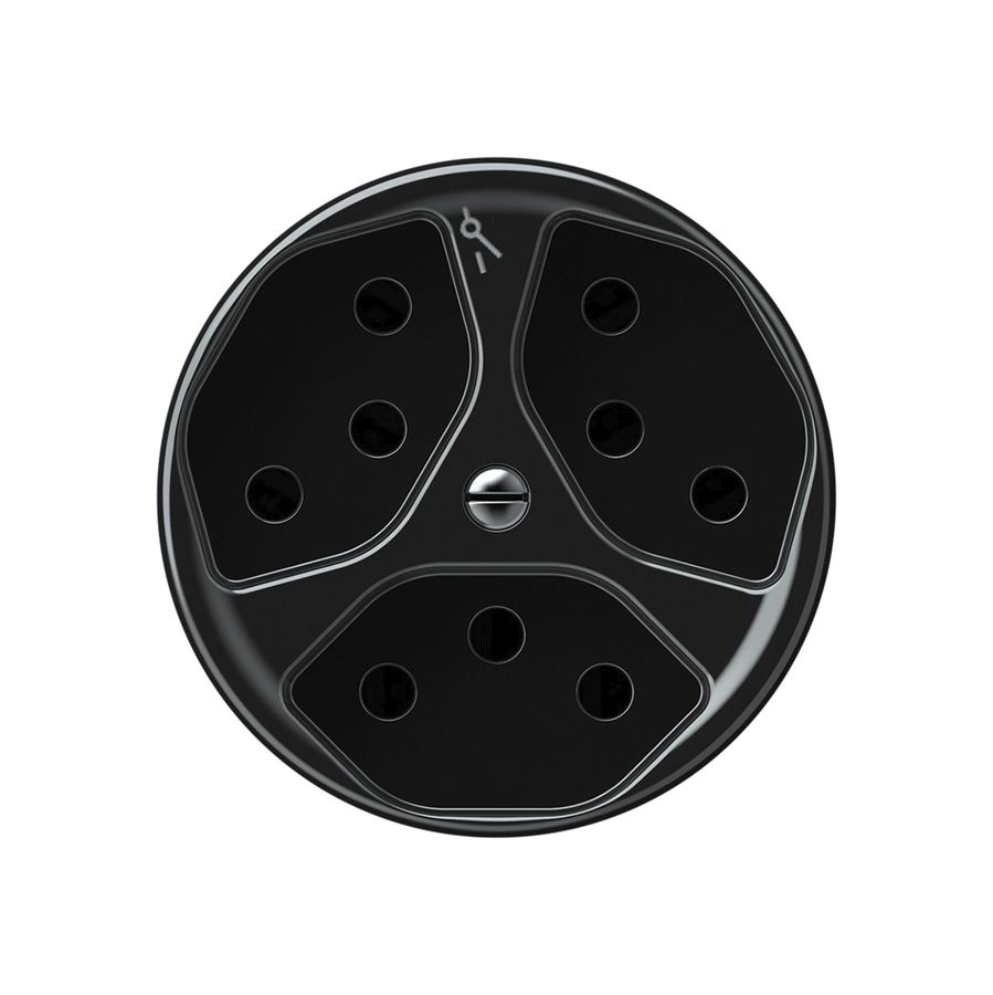 Steckdose origin 3×Typ 13 1×S 10A 230V 60×60mm schwarz