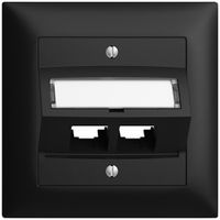 UP-Montageset S-One EDIZIOdue FMI für 2×RJ45 schräg, schwarz