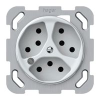 UP-Steckdose origin 3×Typ 13 bel.grün 10A 230V 77×77mm weiss